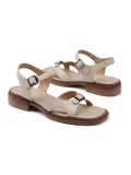 MARGOT Women's Leather Buckle Toe-Ring Block Heel Sandals