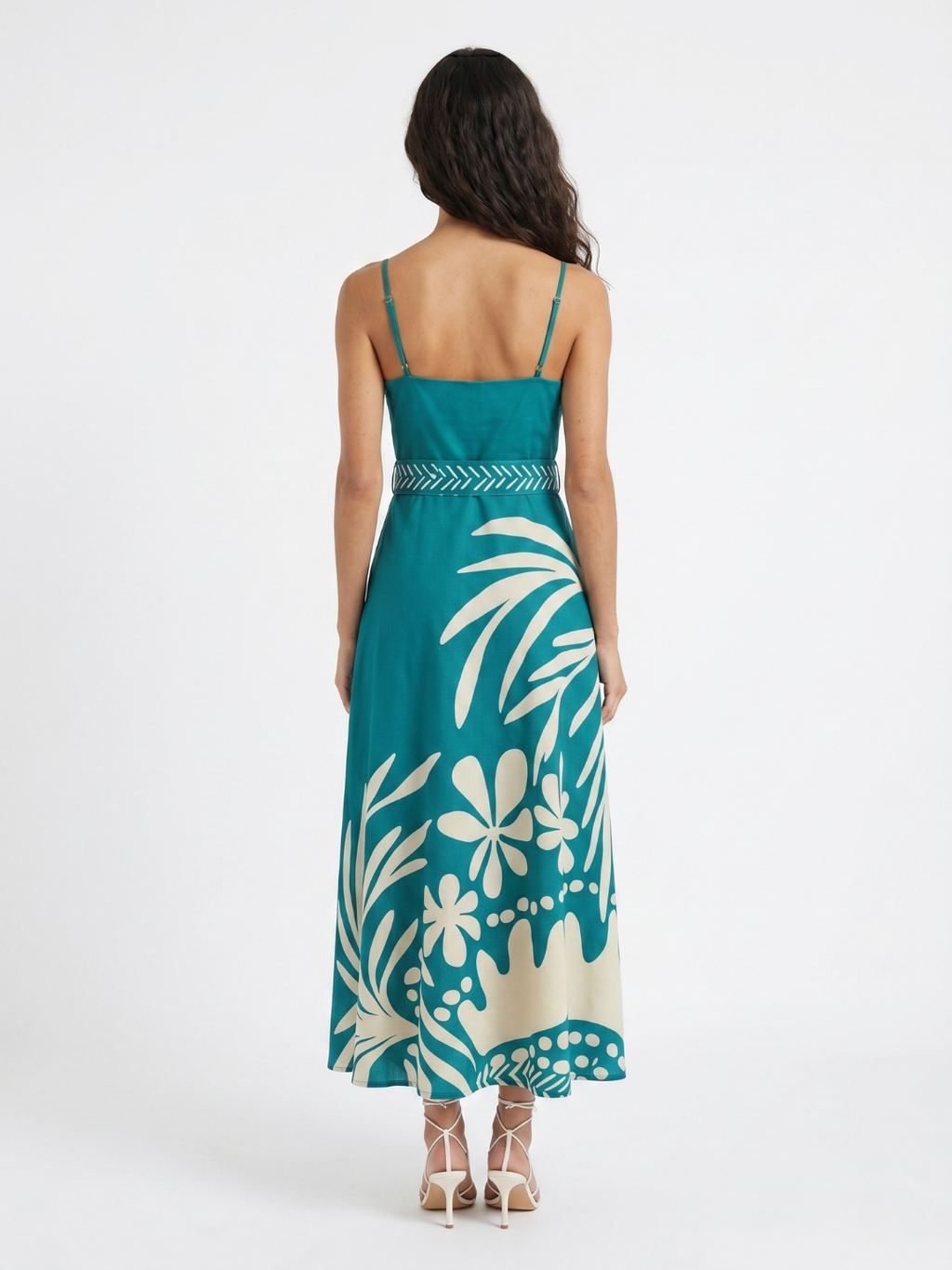 NICOLE Women's Surplice Maxi Dress with Tropical Print