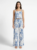 WILHELMINA Women's Floral Print Square-Neck Top & Wide-Leg Pants Set