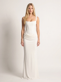 ARIANA Women's Square-Neck Corset Draped Maxi Dress
