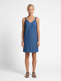 MICHELLE Women's V-Neck Denim Mini Dress