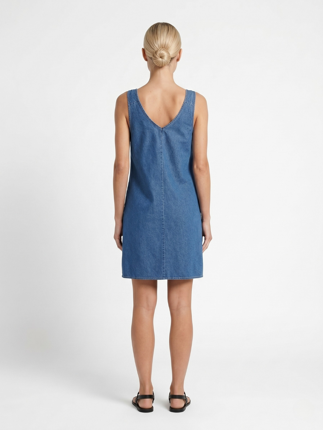 MICHELLE Women's V-Neck Denim Mini Dress