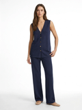 THEODORA Women's Knit Button-Front Vest & Wide-Leg Pants Set