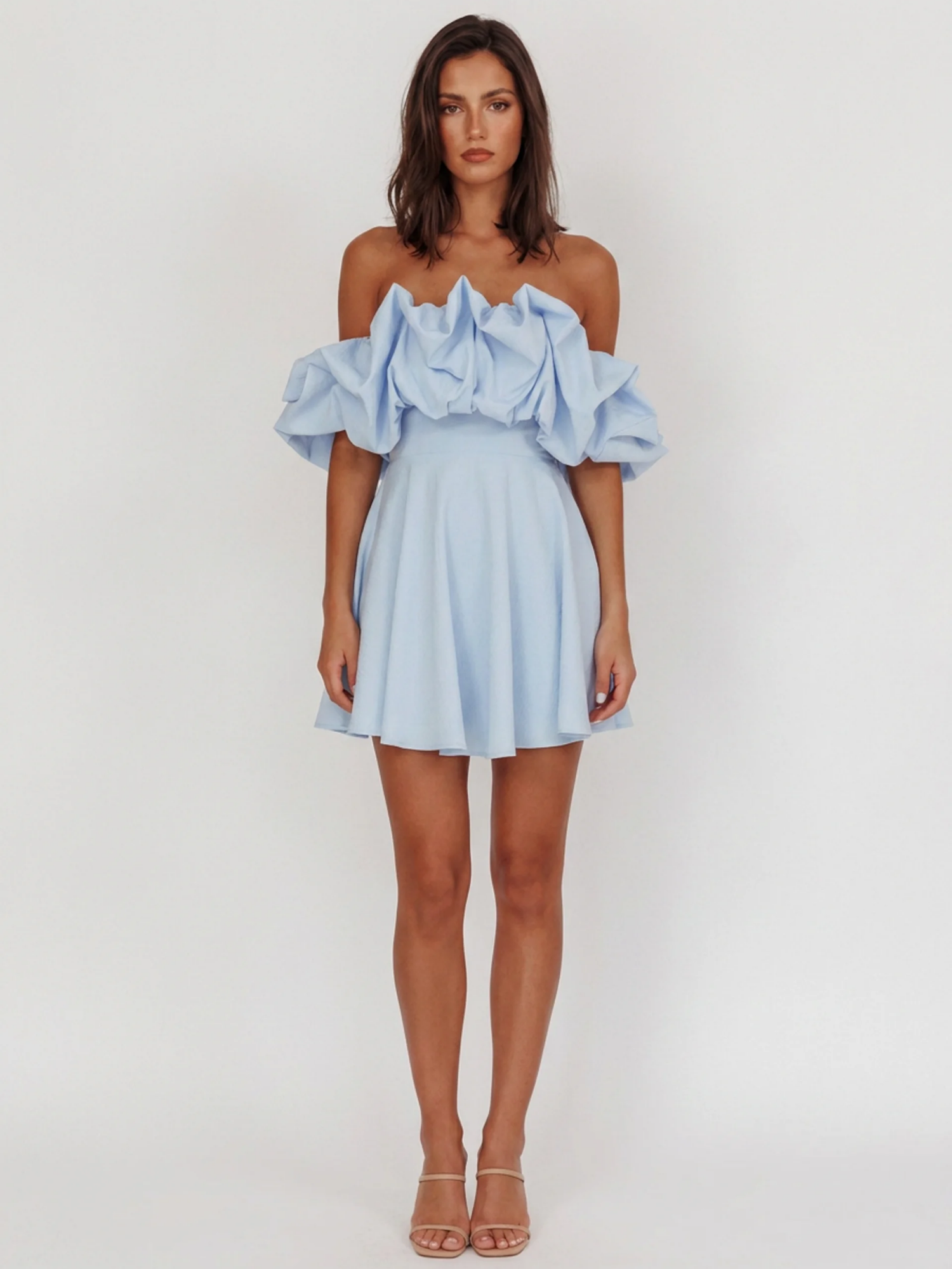 LEILA Women's Off-Shoulder Ruffle A-Line Mini Dress