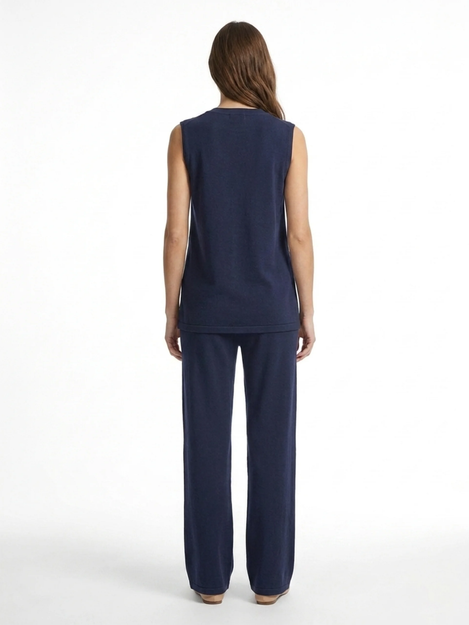 THEODORA Women's Knit Button-Front Vest & Wide-Leg Pants Set