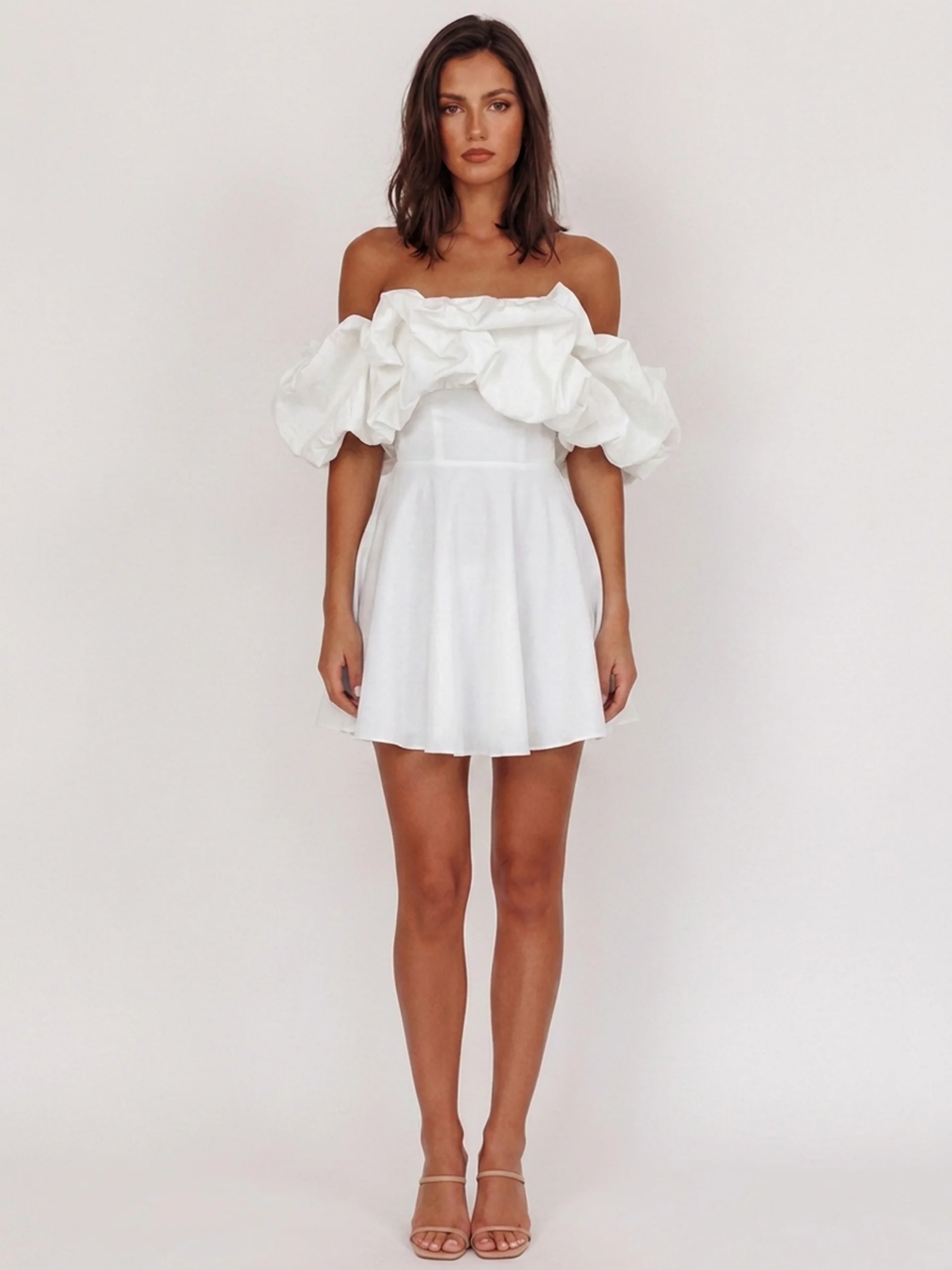 LEILA Women's Off-Shoulder Ruffle A-Line Mini Dress