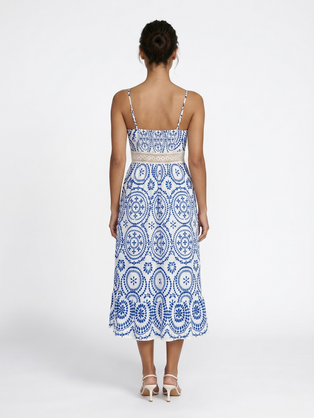 RACHEL Women's V-Neck Ornate Midi Dress