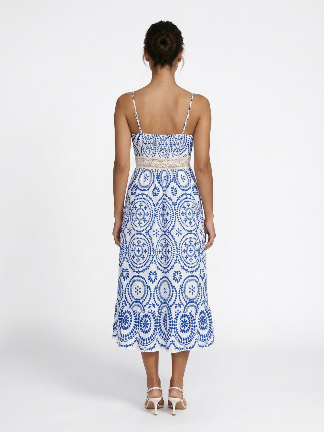 RACHEL Women's V-Neck Ornate Midi Dress