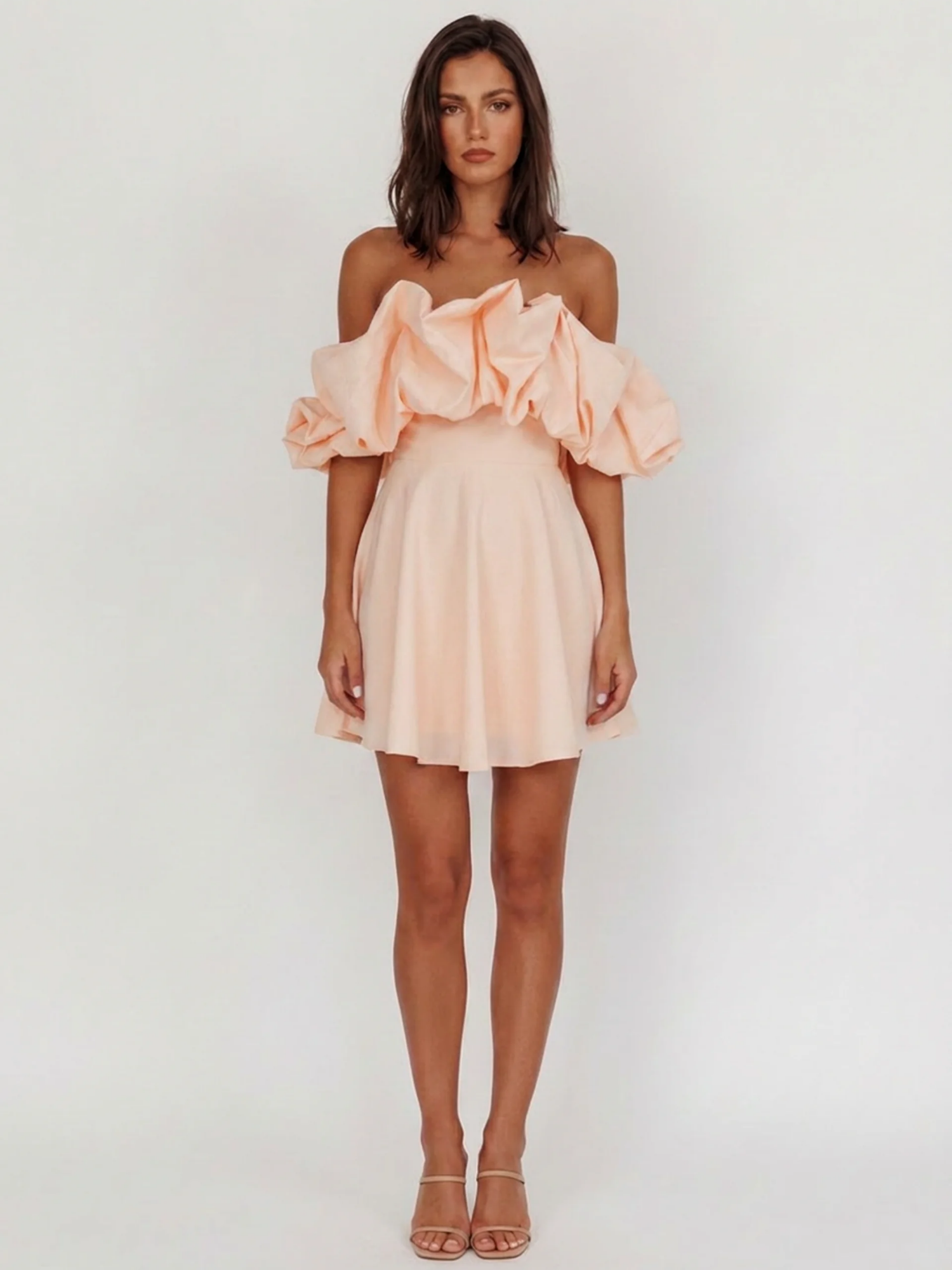 LEILA Women's Off-Shoulder Ruffle A-Line Mini Dress