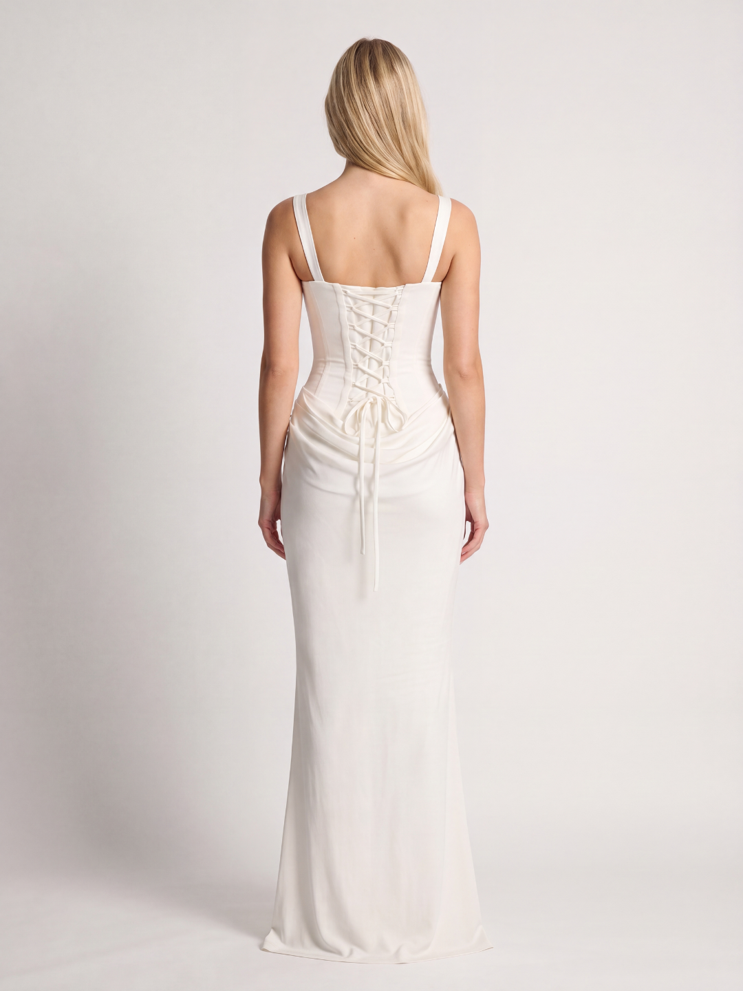ARIANA Women's Square-Neck Corset Draped Maxi Dress