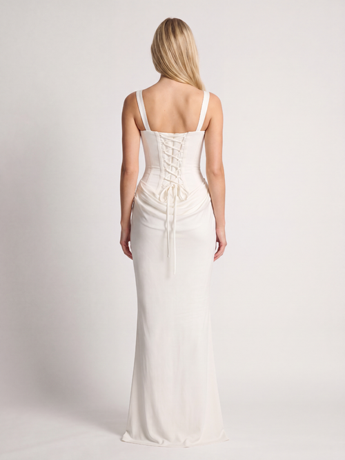 ARIANA Women's Square-Neck Corset Draped Maxi Dress