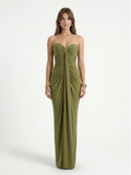 KAITLYN Women's Sweetheart Ruched Wrap Maxi Dress