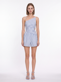 LUCIA Women's Striped Asymmetric Cutout Top & Shorts Set