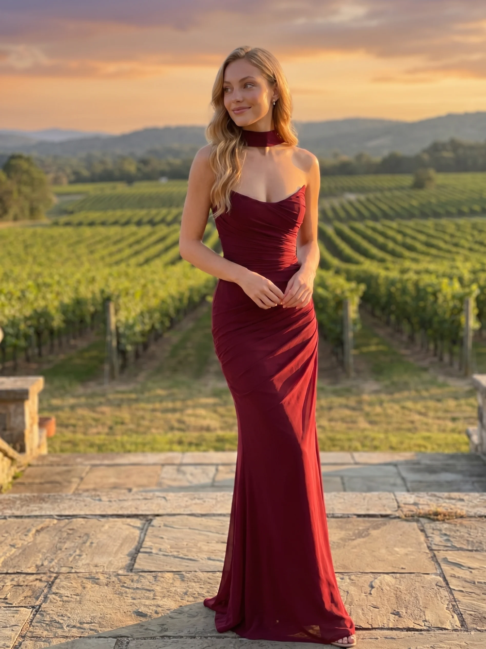 NOELLE Women's Corset, Maxi Skirt & Scarf Three-Piece Set