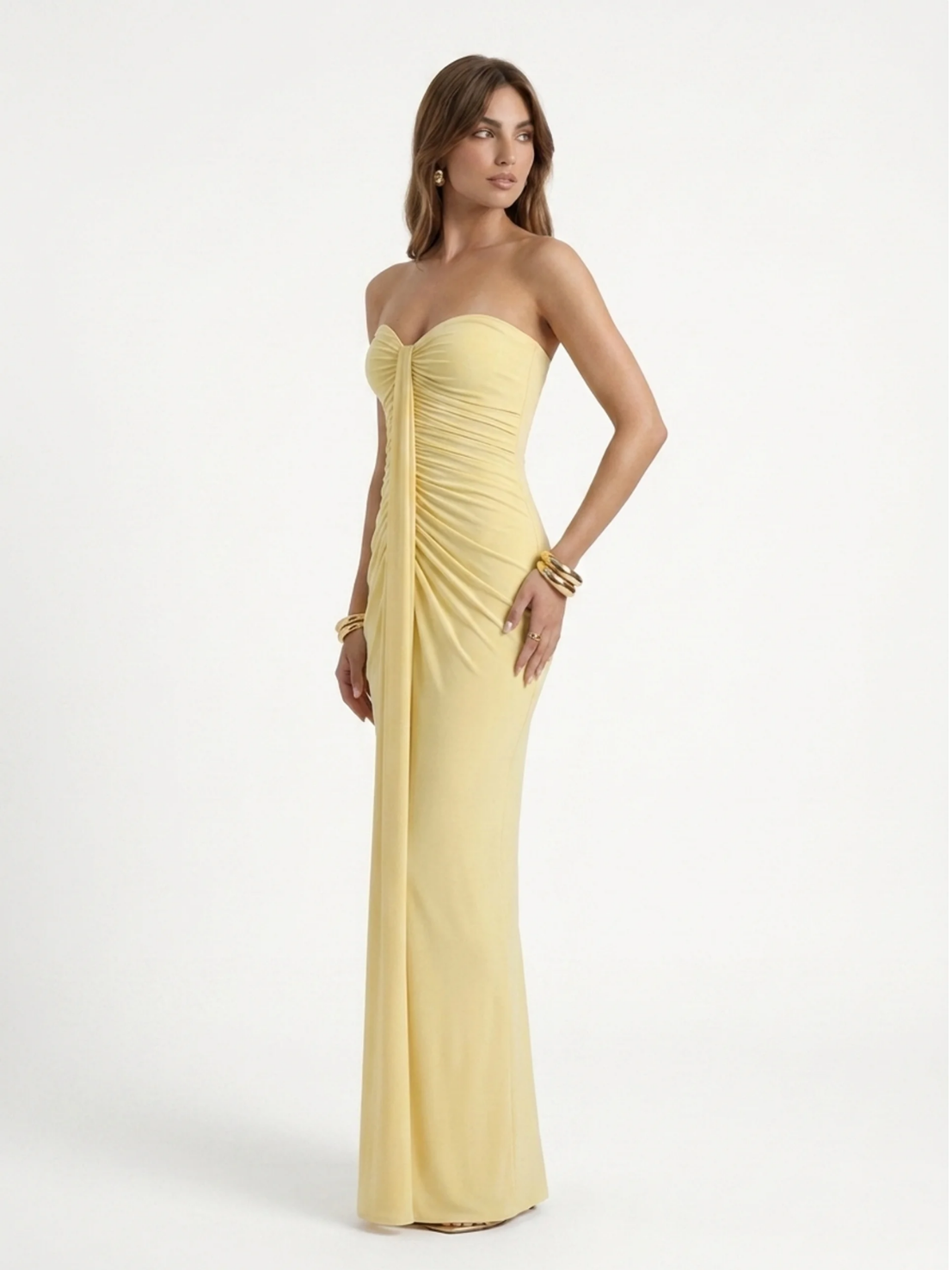KAITLYN Women's Sweetheart Ruched Wrap Maxi Dress