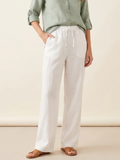 ELISE Women's Straight-Leg Linen Drawstring Pant with Pockets
