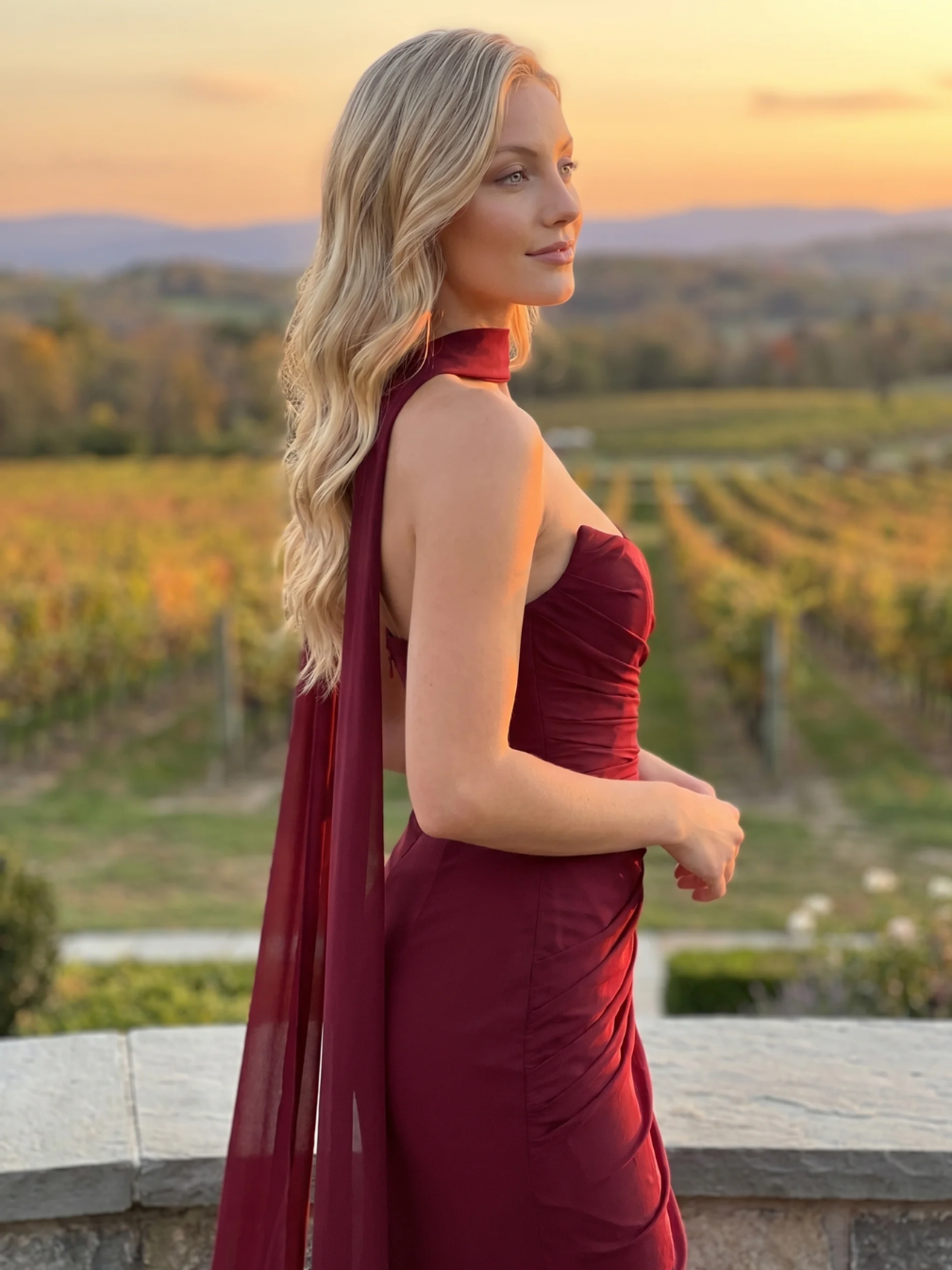 NOELLE Women's Corset, Maxi Skirt & Scarf Three-Piece Set