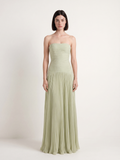 EVERLY Women's Strapless Ruched Dropped-Waist Pleated Maxi Dress