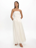 SIGRID Women's Strapless Asymmetric Drop-Waist Maxi Dress