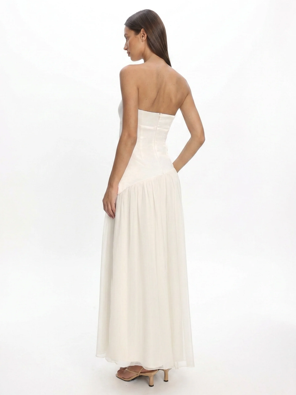 SIGRID Women's Strapless Asymmetric Drop-Waist Maxi Dress