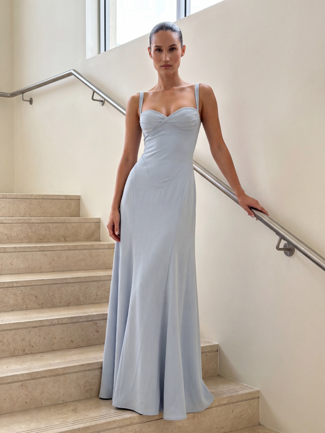 COLETTE Women's Corset Bodice Sweetheart Mermaid Maxi Dress