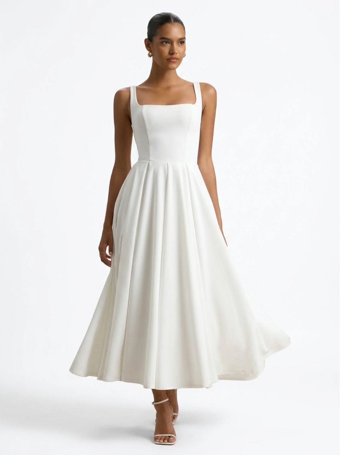 BAILEY Women's Strappy Volume-Hem Midi Dress
