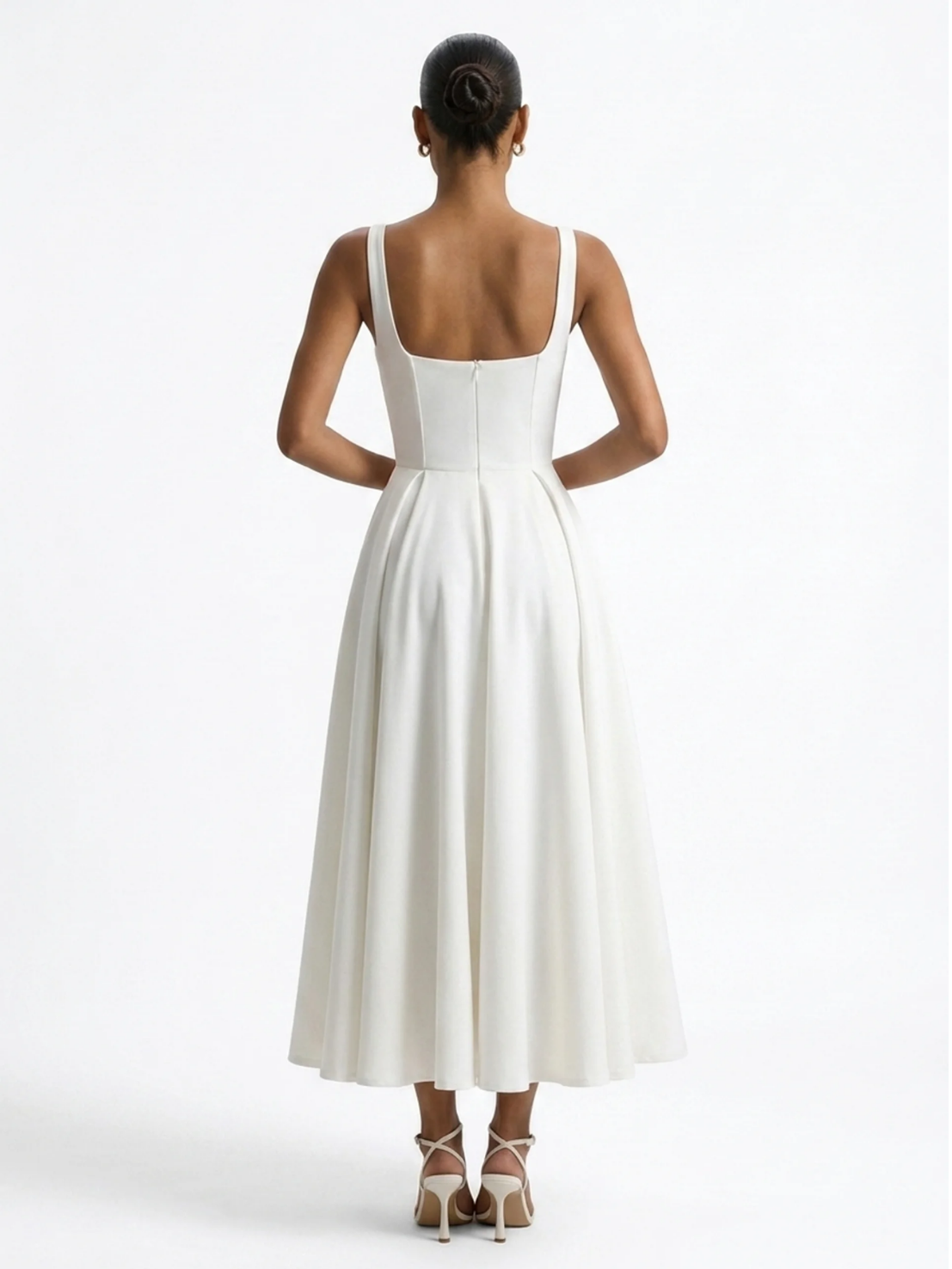 BAILEY Women's Strappy Volume-Hem Midi Dress