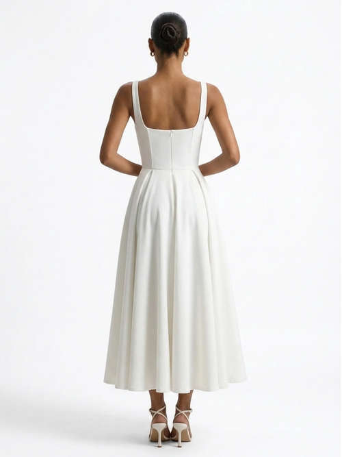BAILEY Women's Strappy Volume-Hem Midi Dress