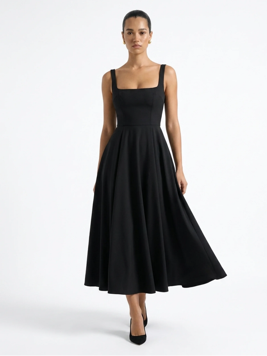 BAILEY Women's Strappy Volume-Hem Midi Dress