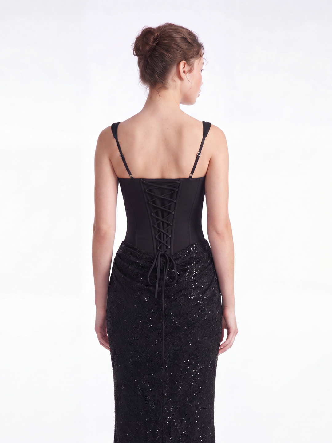 SIERRA Women's Corset Midi Dress with Embellished Skirt