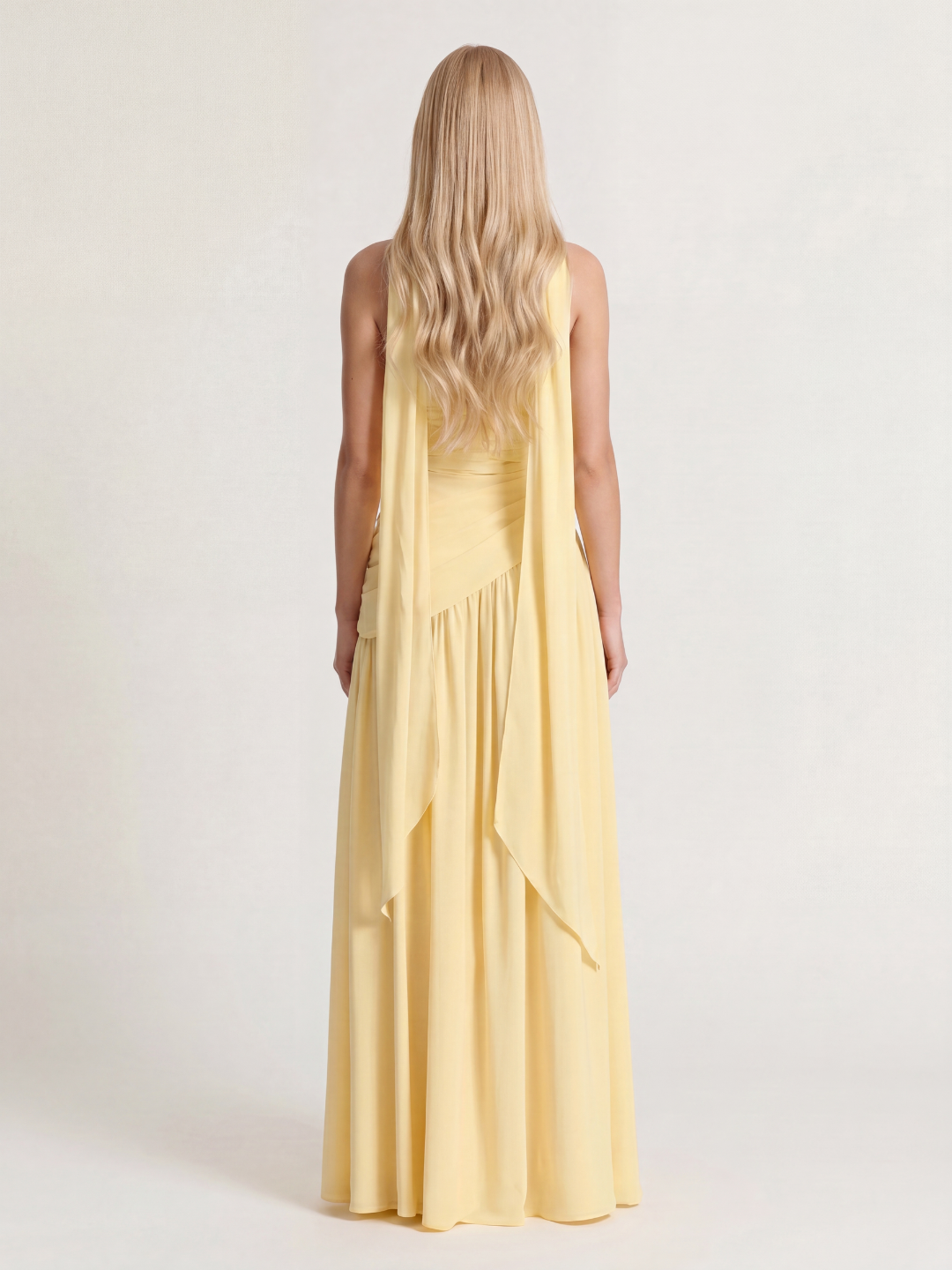 ISADORA Women's Strapless Asymmetric Contrast Maxi Dress with Choker