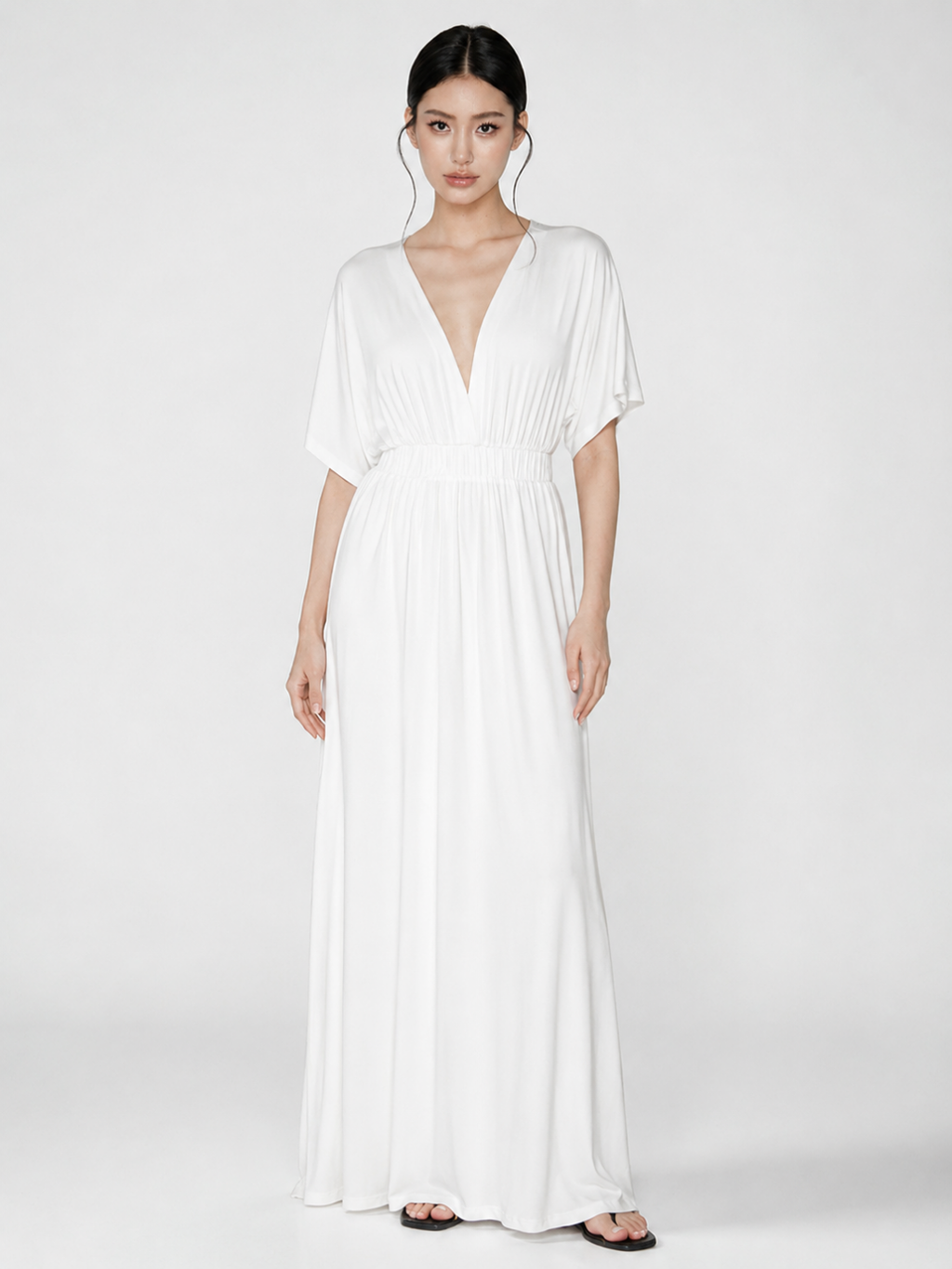 SHELBY Women's Plunge Kimono-Sleeve Maxi Dress