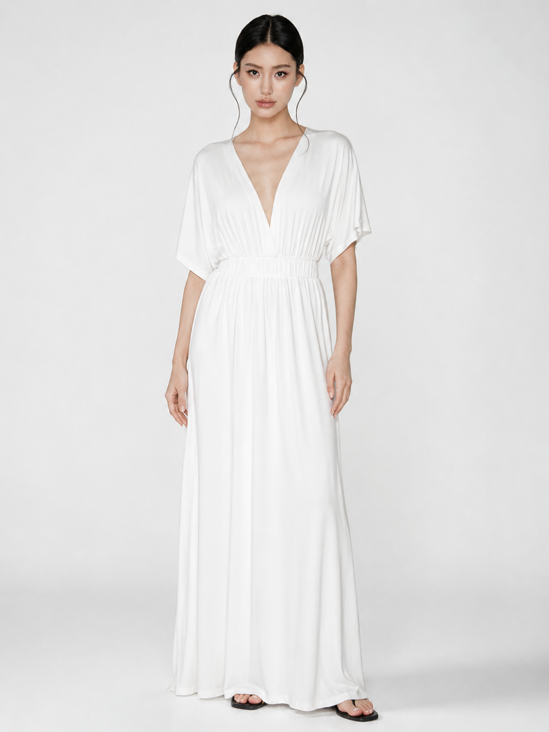 SHELBY Women's Plunge Kimono-Sleeve Maxi Dress