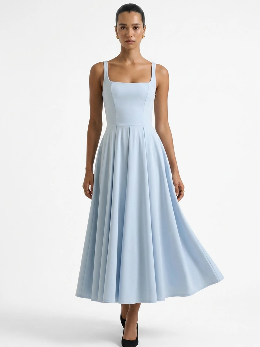 BAILEY Women's Strappy Volume-Hem Midi Dress