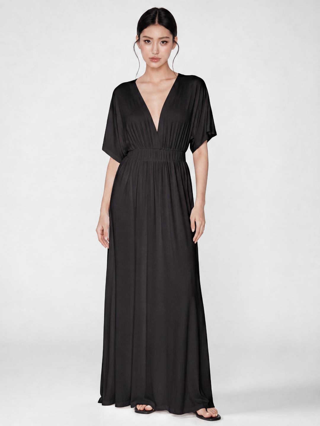 SHELBY Women's Plunge Kimono-Sleeve Maxi Dress