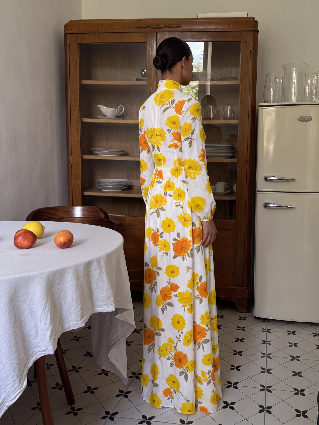LILIANA Women's Floral Print Plunge Pleated Shirt Maxi Dress