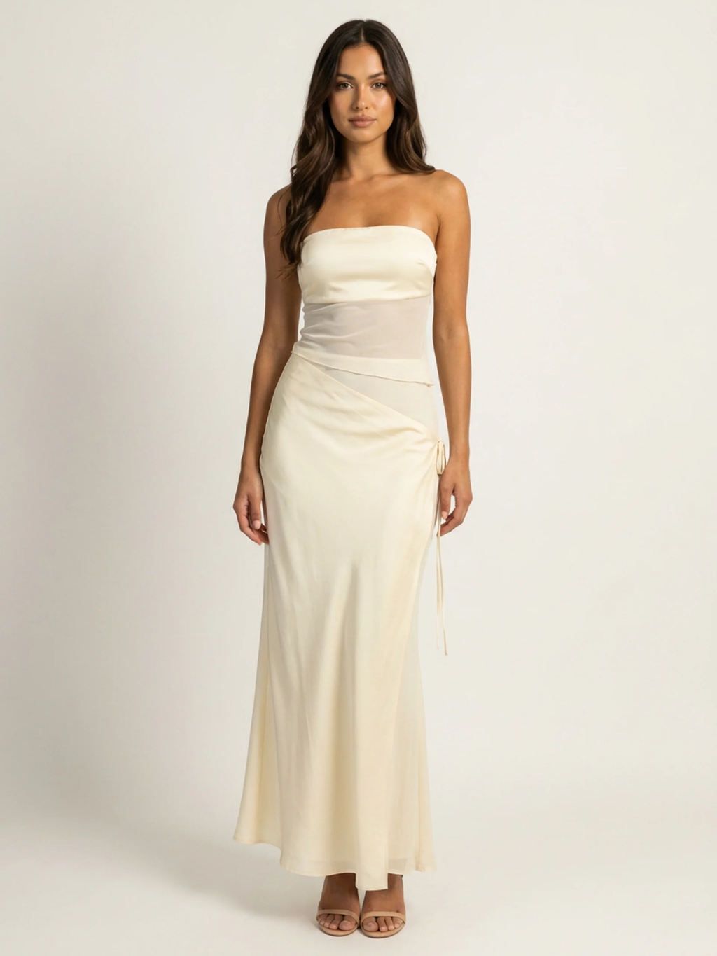 GRETA Women's Wrap-Front Tie-Detail Satin Maxi Skirt