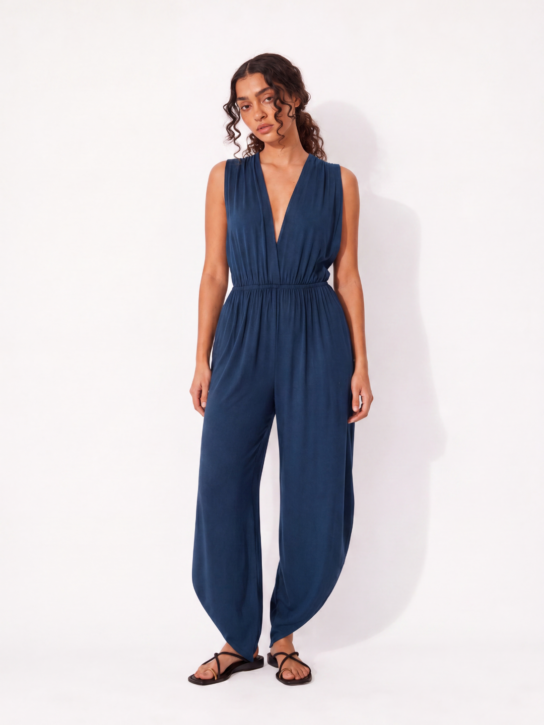 WHITNEY Women's Plunge Sleeveless Jumpsuit