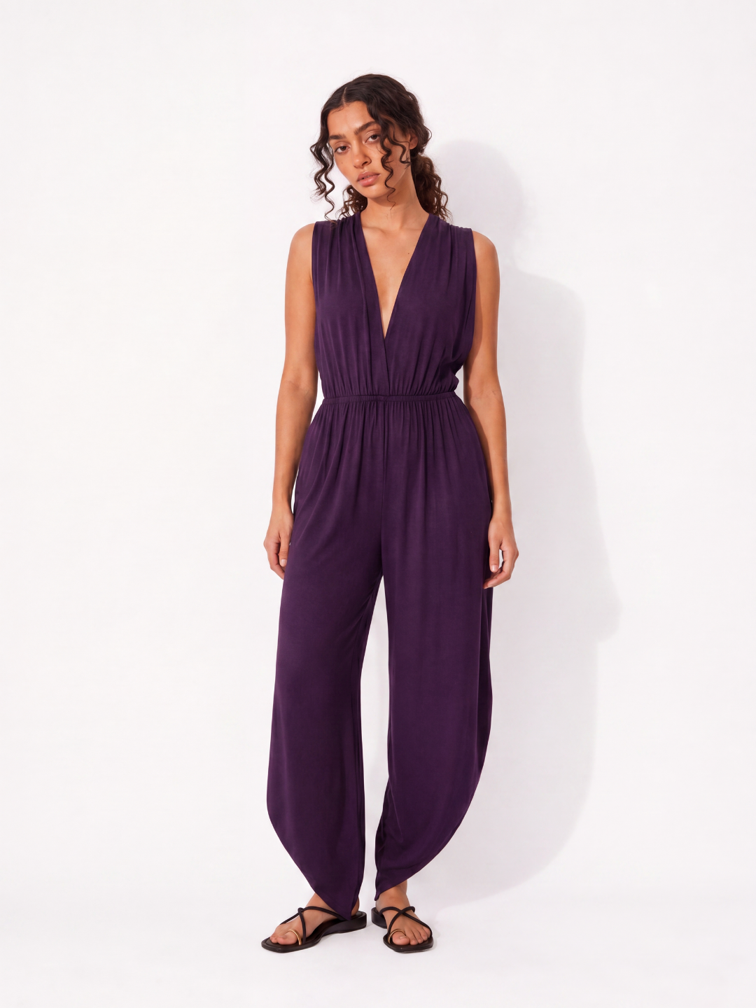 WHITNEY Women's Plunge Sleeveless Jumpsuit
