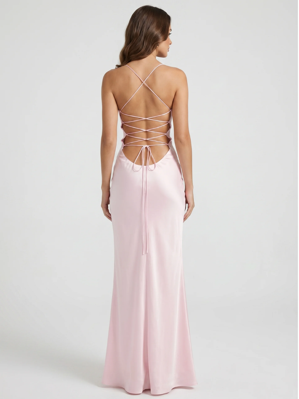 AURELIA Women's Sequin Sweetheart Lace-Up Back Satin Maxi Dress