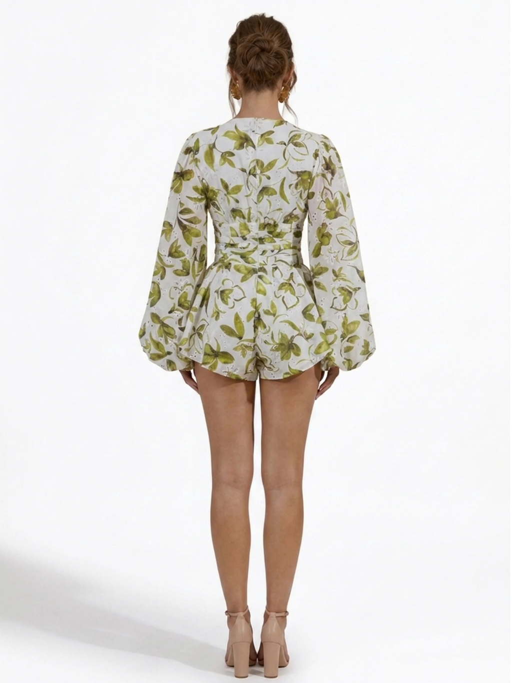 HARPER Women's Floral Broderie Plunge-Neck Playsuit