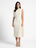 ADDISON Women's Asymmetric-Neck Midi Dress with Sash