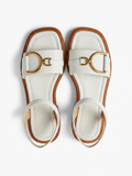 MARGUERITE Women's Leather Buckle Open-Toe Slingback Sandals
