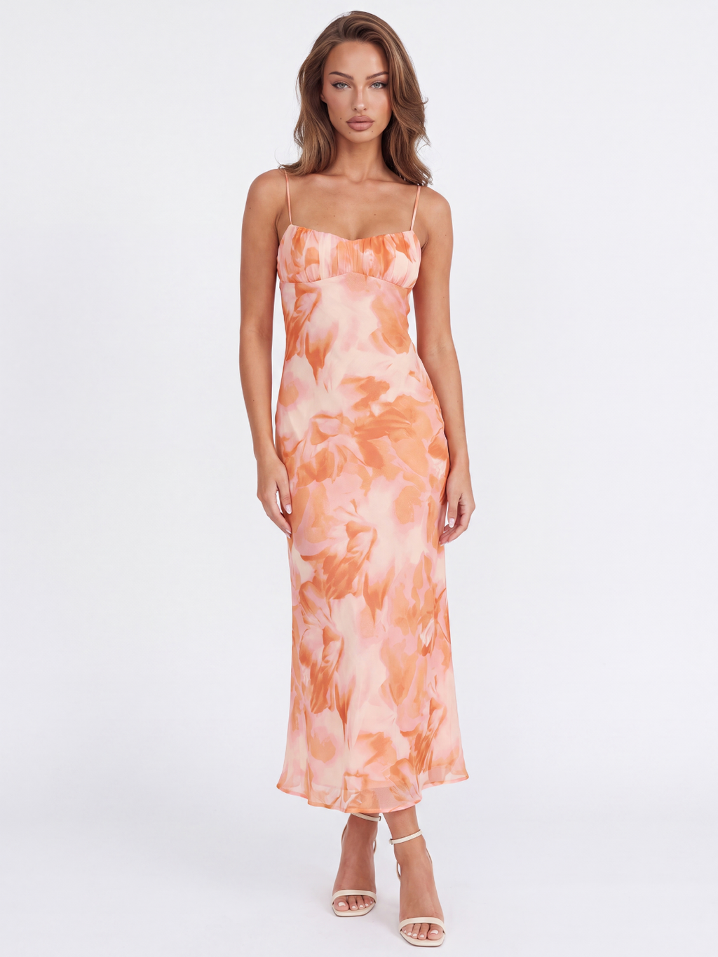 PALOMA Women's Low Back Twist Maxi Dress with Floral Print