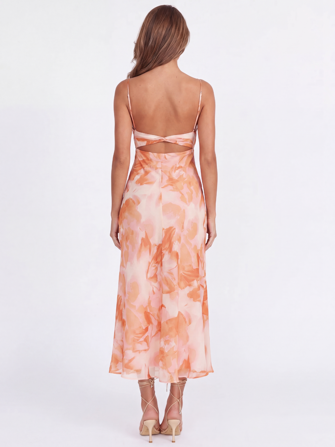 PALOMA Women's Low Back Twist Maxi Dress with Floral Print