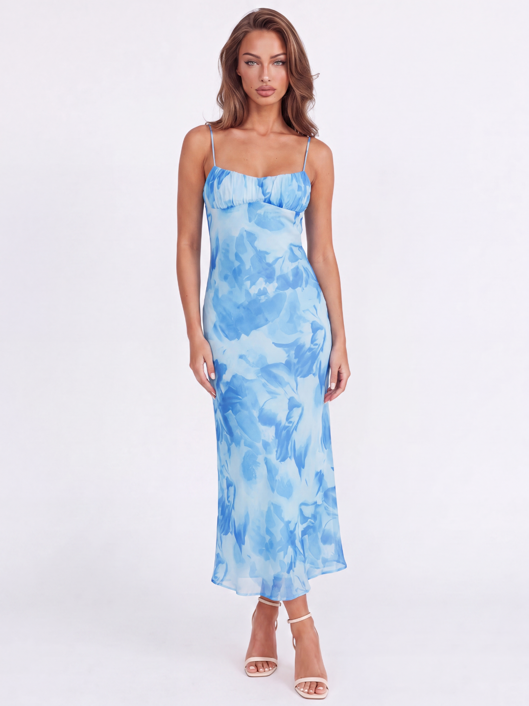 PALOMA Women's Low Back Twist Maxi Dress with Floral Print