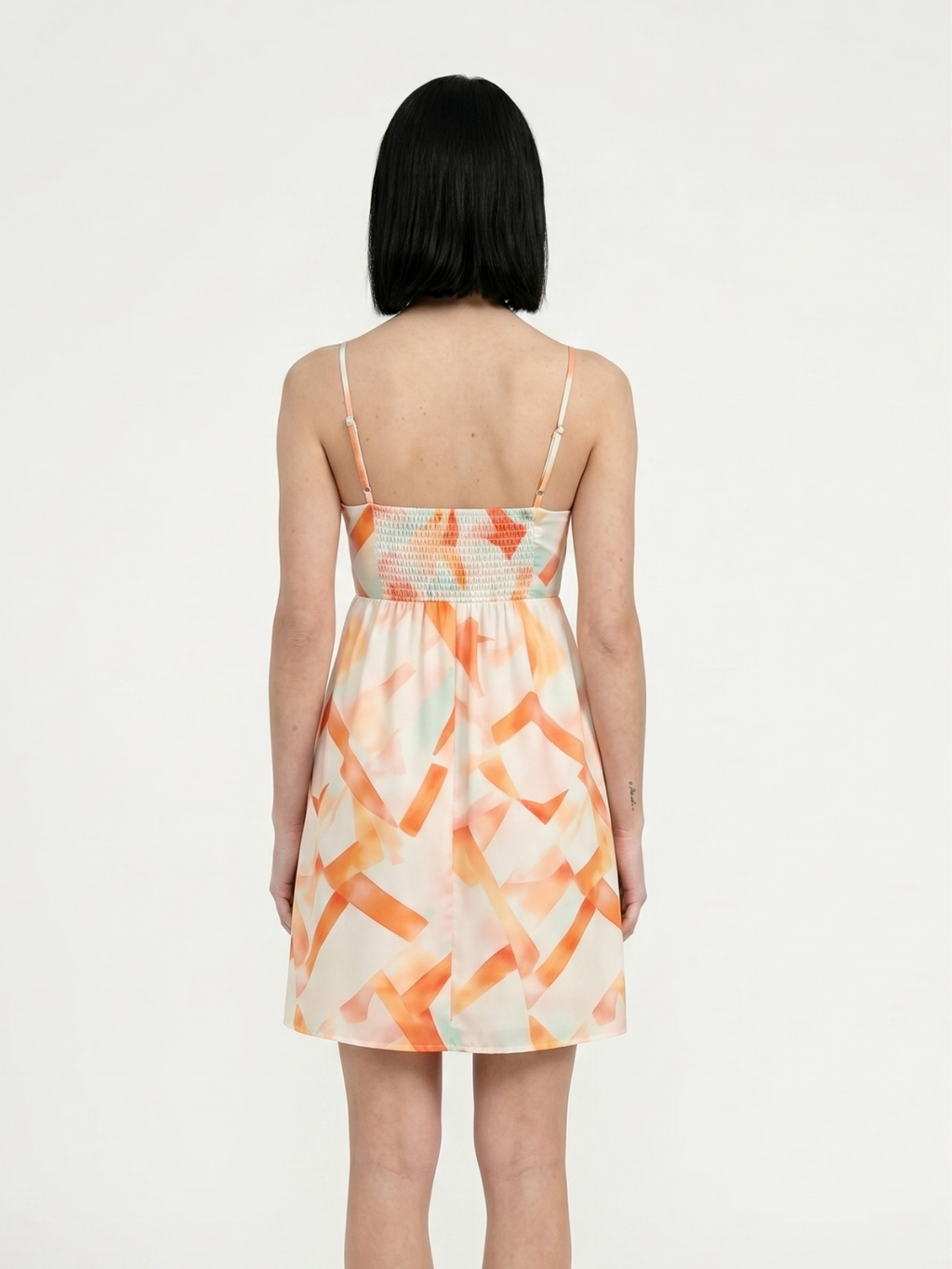 DANIELLE Women's Square-Neck Mini Dress with Abstract Print