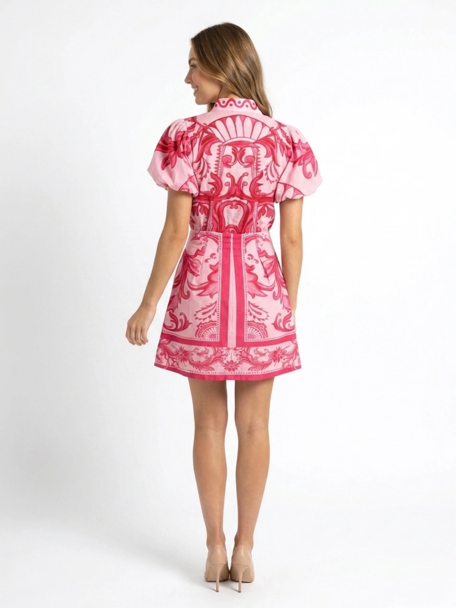 SOPHIA Women's Floral Print Puff-Sleeve Two-Piece Mini Set