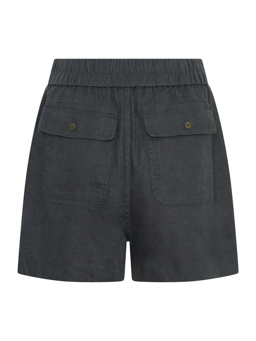 ANIKA Women's French Linen Drawstring Shorts with Pockets