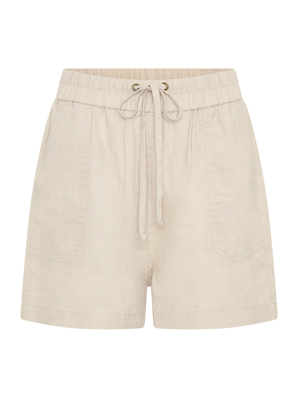 ANIKA Women's French Linen Drawstring Shorts with Pockets